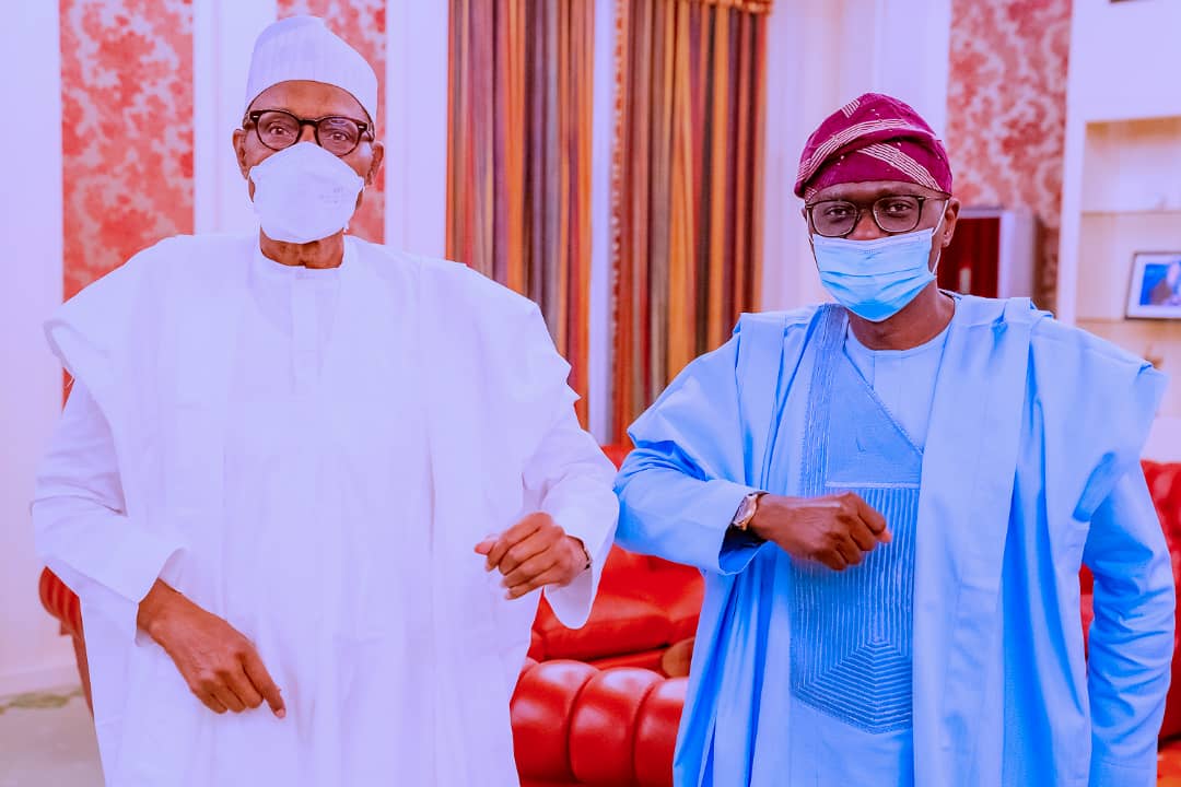 GOVERNOR SANWO-OLU MEETS WITH PRESIDENT BUHARI